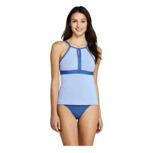 Lands end Keyhole high neck modest tankini top adjustable straps Sz 18 plus
